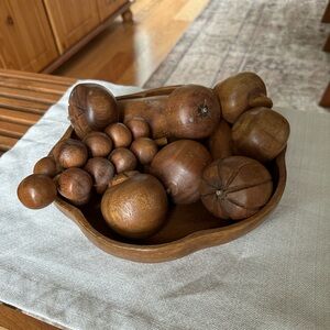 Wooden Fruit Bowl Decor